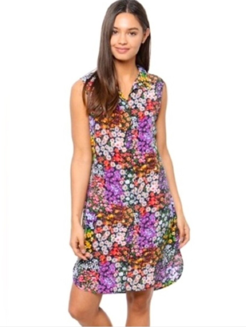 Equipment Michaela Vibrant Floral Print Silk Dress Size XS